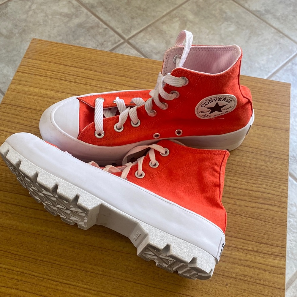 Orange lug sole Converse